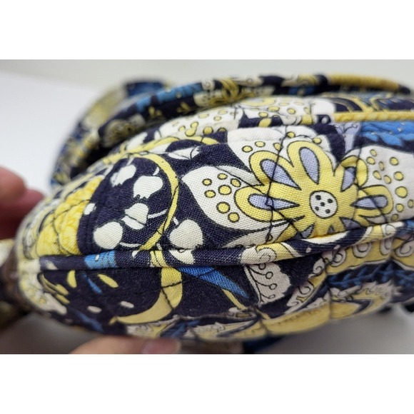 Vera Bradley Hipster Ellie Blue Yellow Elephant Pattern Crossbody Bag Purse - Picture 6 of 15